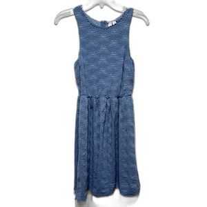 Alya Sleeveless Mini Dress Blue Textured Tank Top Sundress Womens size Small